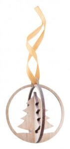 Wooden christmas tree hanger decoration