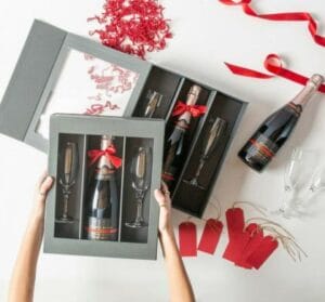 Personalised christmas champagne