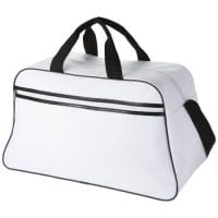 Qtable are providing this San Jose 2-Stripe Sports Duffel Bag 30L PFC - White / White from Unbranded which can be decorated with your design.