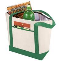 Qtable are providing this Lighthouse Non-Woven Cooler Tote 21L PFC - Natural / Green from Unbranded which can be decorated with your design.
