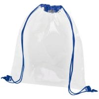 Qtable are providing this Lancaster Transparent Drawstring Backpack 5L PFC - Royal Blue / Transparent Clear from Unbranded which can be decorated with your design.