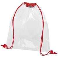 Qtable are providing this Lancaster Transparent Drawstring Backpack 5L PFC - Red / Transparent Clear from Unbranded which can be decorated with your design.
