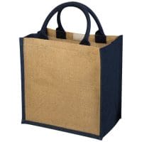 Qtable are providing this Chennai Jute Tote Bag 16L PFC - Natural / Navy from Unbranded which can be decorated with your design.