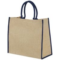 Qtable are providing this Harry Coloured Edge Jute Tote Bag 25L PFC - Natural / Navy from Unbranded which can be decorated with your design.