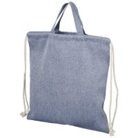 Qtable are providing this Pheebs 150 g/m² Recycled Drawstring Backpack 6L PFC - Heather Blue from Unbranded which can be decorated with your design.