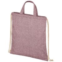 Qtable are providing this Pheebs 210 g/m² Recycled Drawstring Backpack 6L PFC - Heather Maroon from Unbranded which can be decorated with your design.