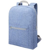 Qtable are providing this Pheebs 450 g/m² Recycled Cotton And Polyester Backpack 10L PFC - Heather Navy from Unbranded which can be decorated with your design.