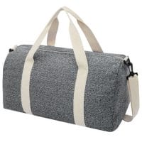 Qtable are providing this Pheebs 450 g/m² Recycled Cotton And Polyester Duffel Bag 24L PFC - Heather Black from Unbranded which can be decorated with your design.