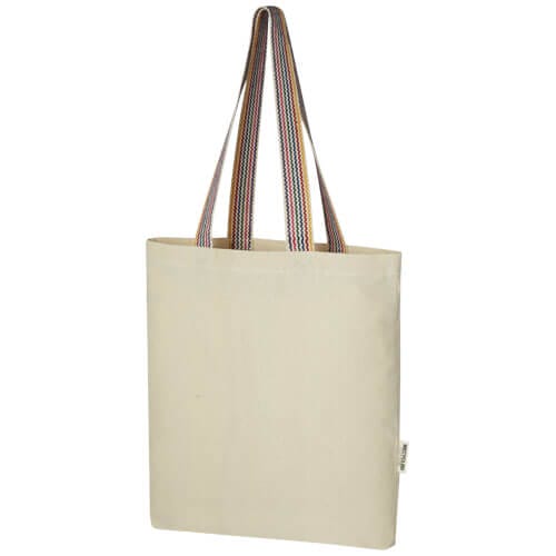 Rainbow 180 g/m² recycled cotton tote bag 5l pfc