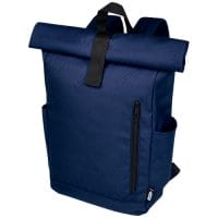 Qtable are providing this Byron 15.6" GRS RPET Roll-Top Backpack 18L PFC - Navy from Unbranded which can be decorated with your design.
