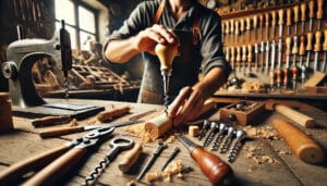 artisan making corkscrew bottle opener