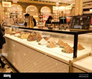 london uk november 2021 luxury chocolate truffles for sale at harrods in london 2HN2KKE