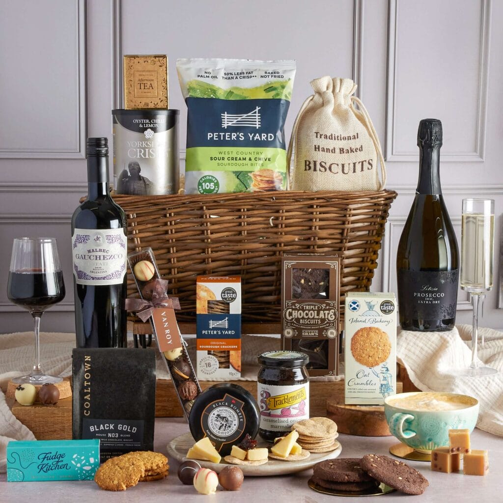 Luxury food and wine basket